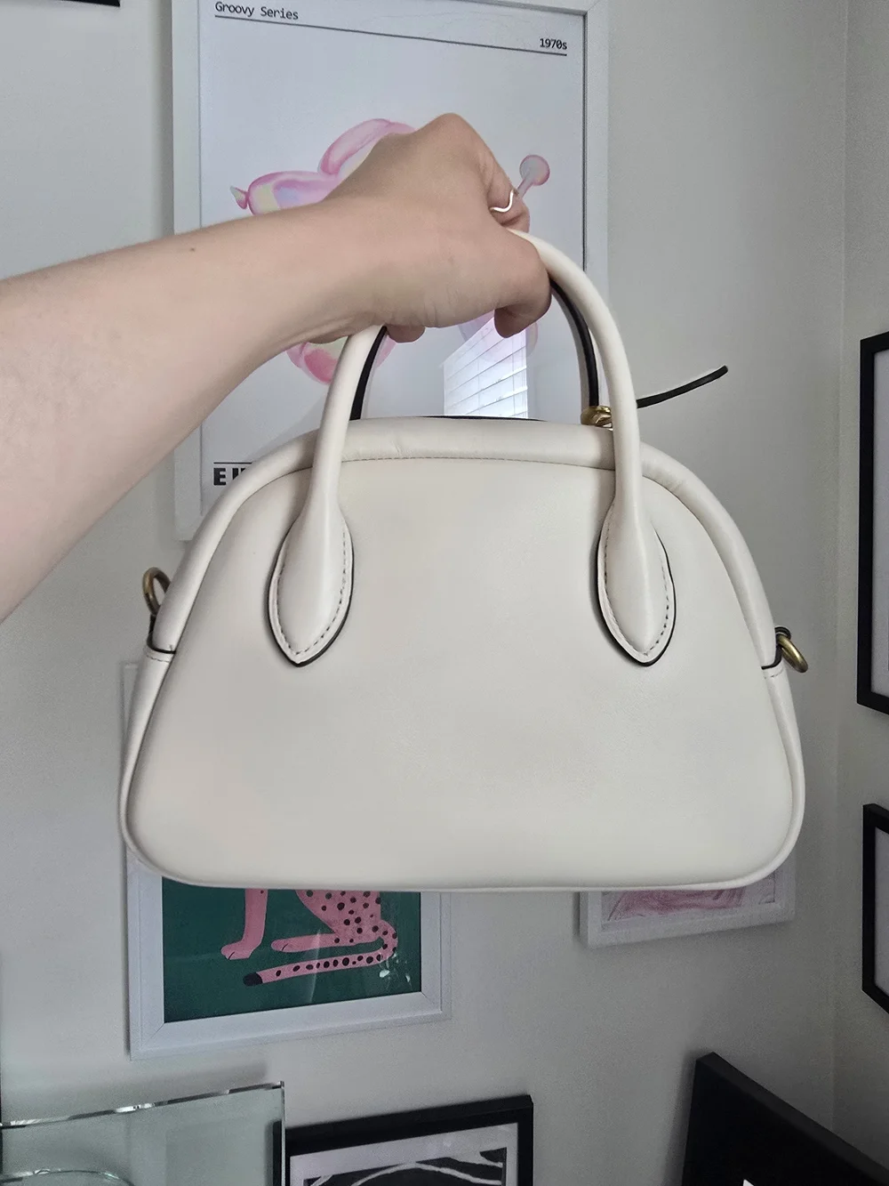 Authentic Coach Borough Bowling Bag Cream